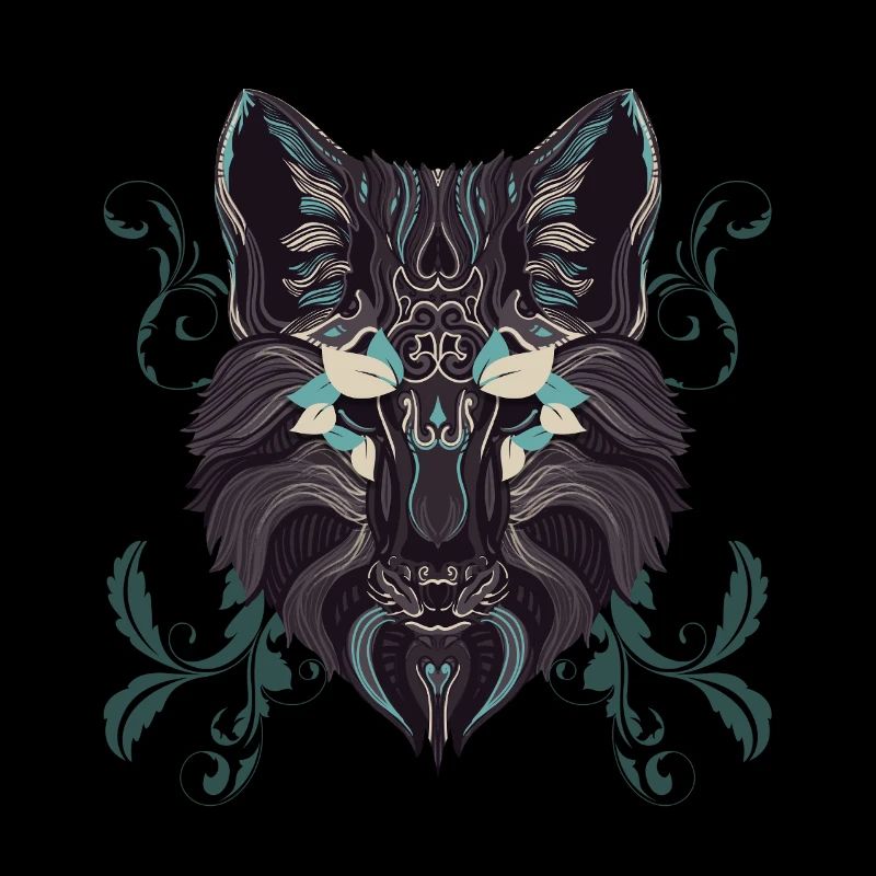 Türkis Ornament Wolf