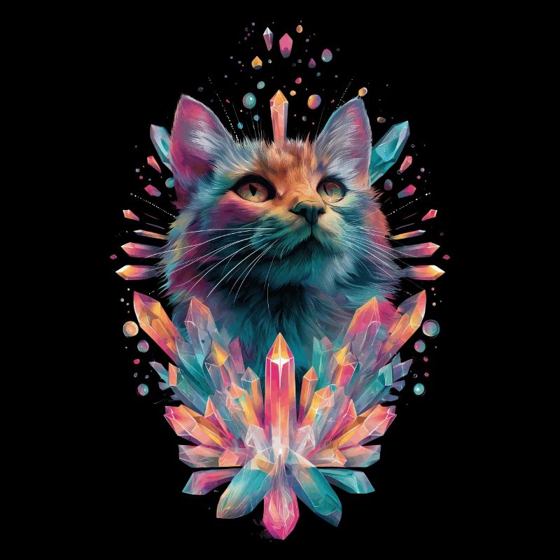 Rainbow Crystal Cat, Cute
