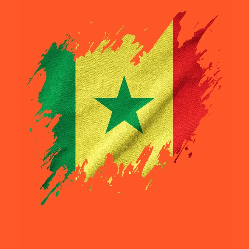 Drapeau du Sénégal, style déchiré