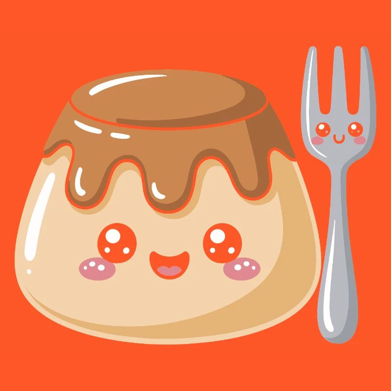 Pudding with fork