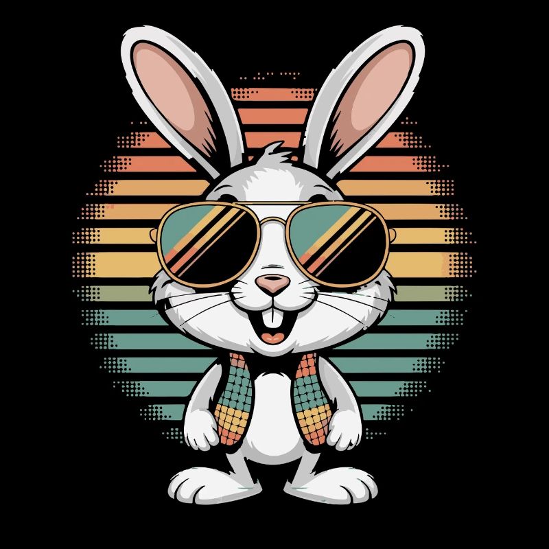 Regenbogen Bunny mit Sonnenbrille