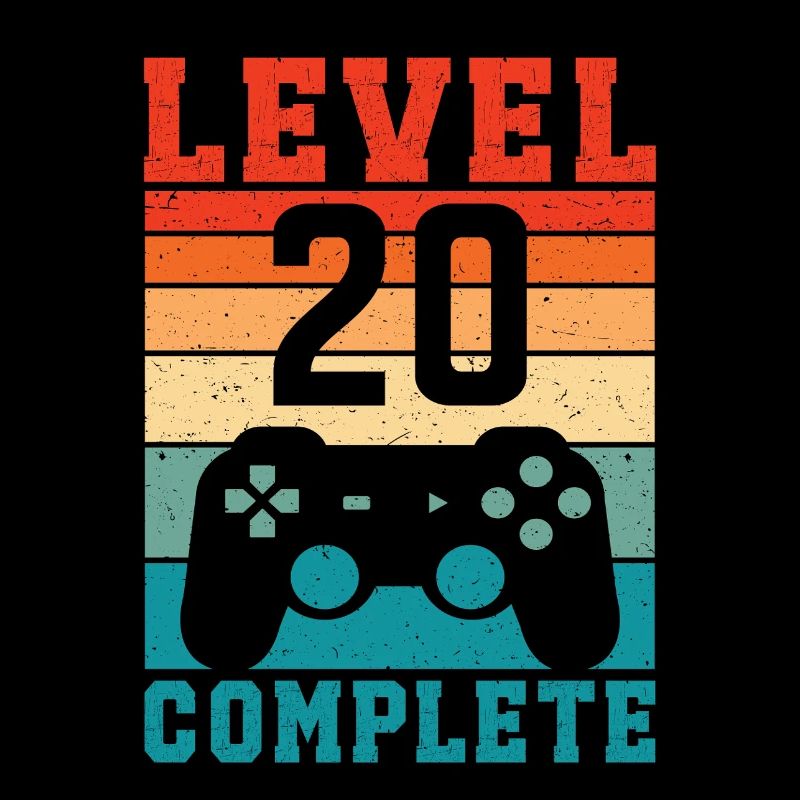 20e anniversaire Niveau 20 Joueur complet 20 ans