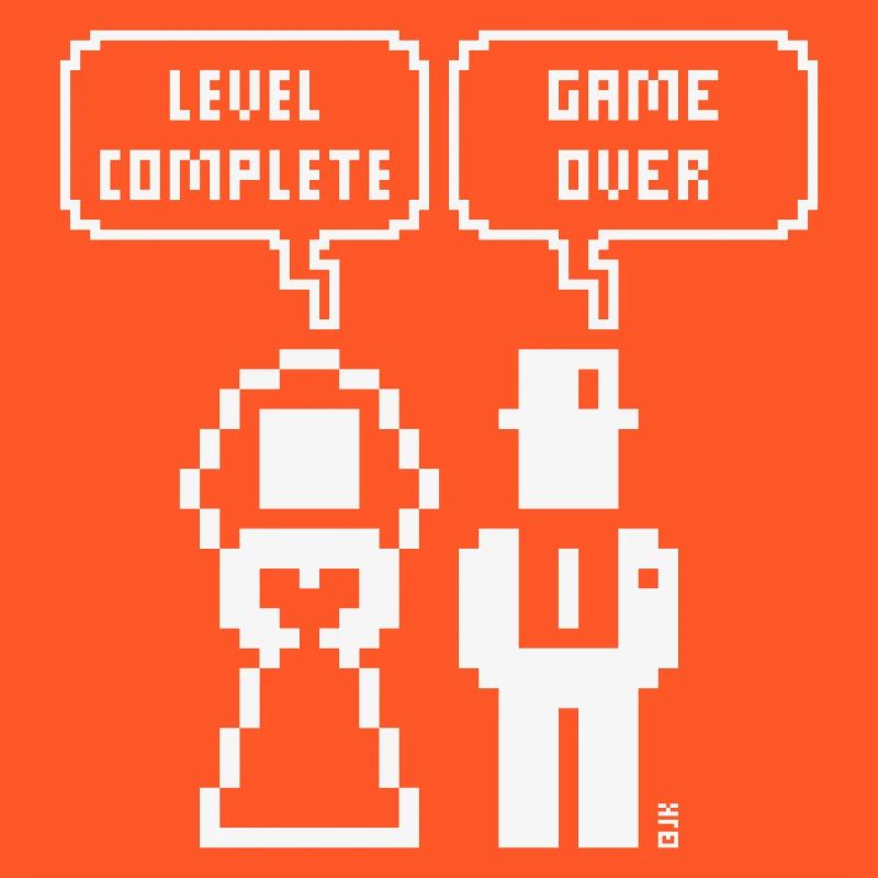 Level Complete – Game Over (JGA / Pixel / Bold W)