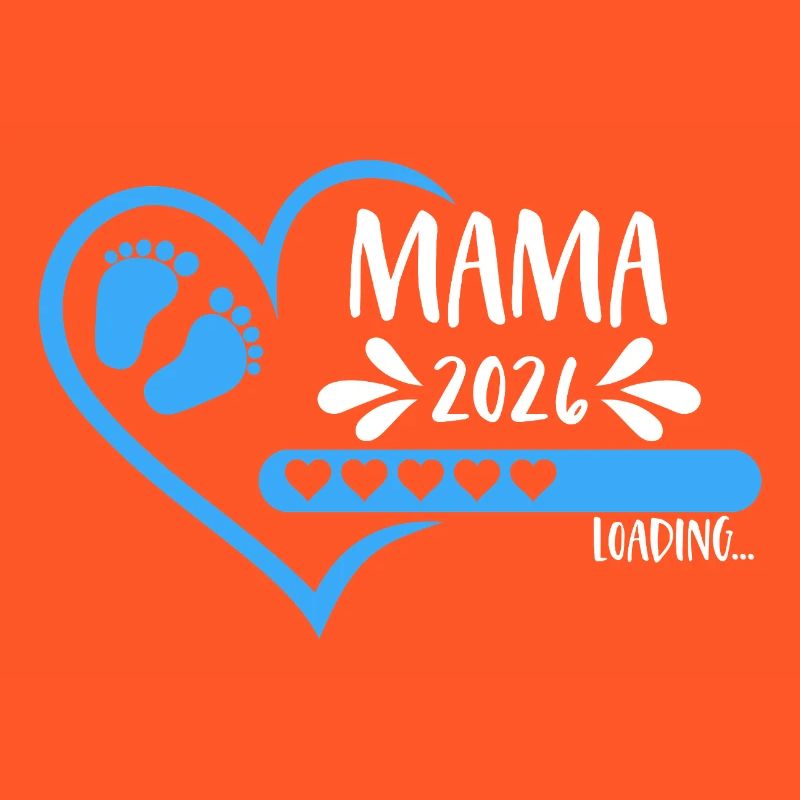Mama 2026 loading Herz Version Junge blau
