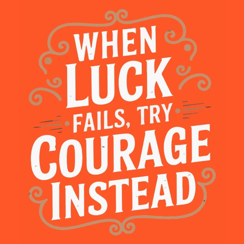 Citation du courage plutôt que de la chance Citation Typographie Tee
