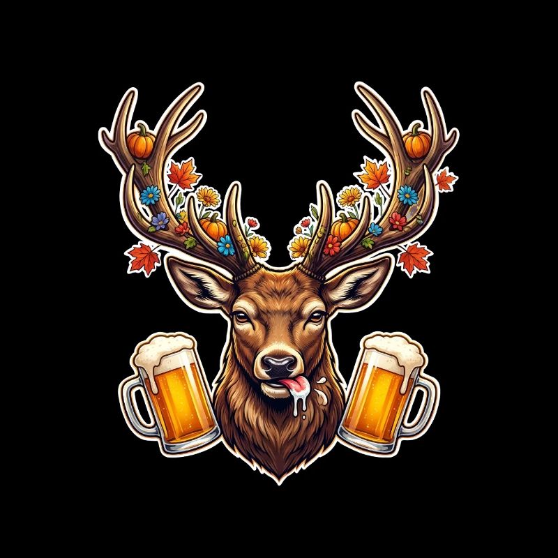Geweih Bier Motiv