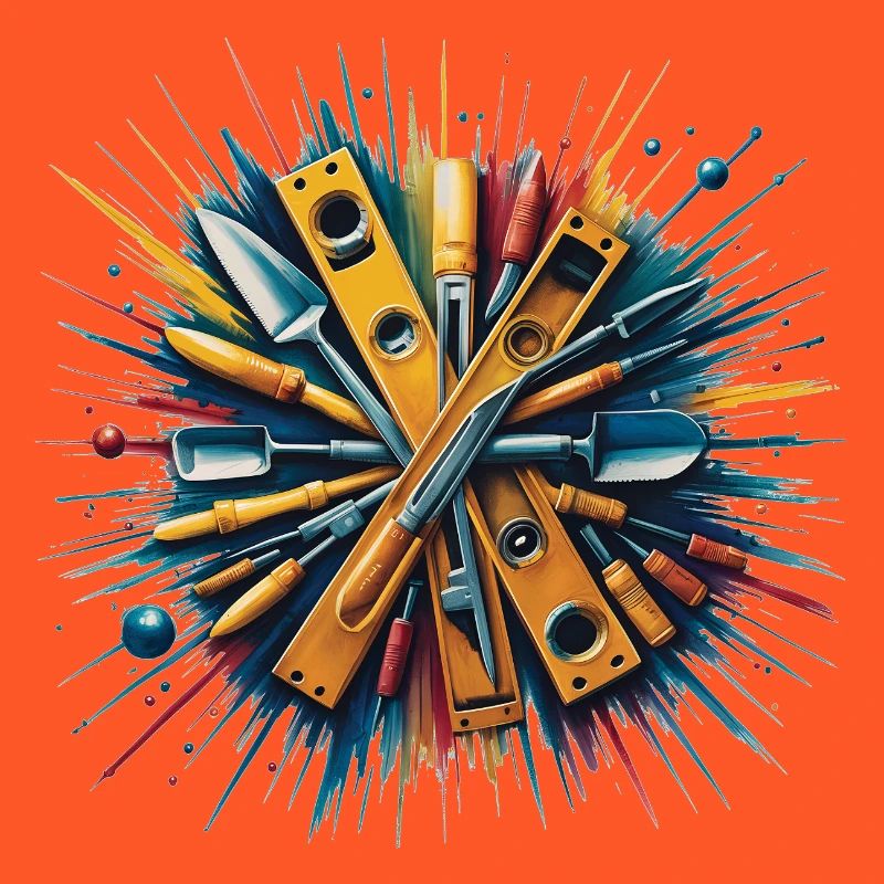 Construction Bricklayer Mason Tools Art Print