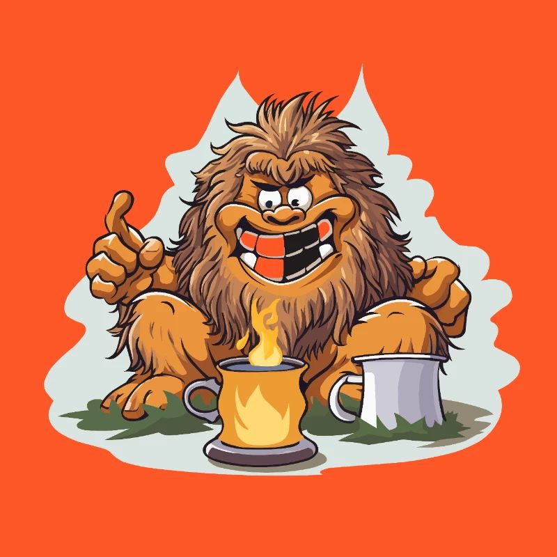 Kaffee Yeti mit Feuerlust
