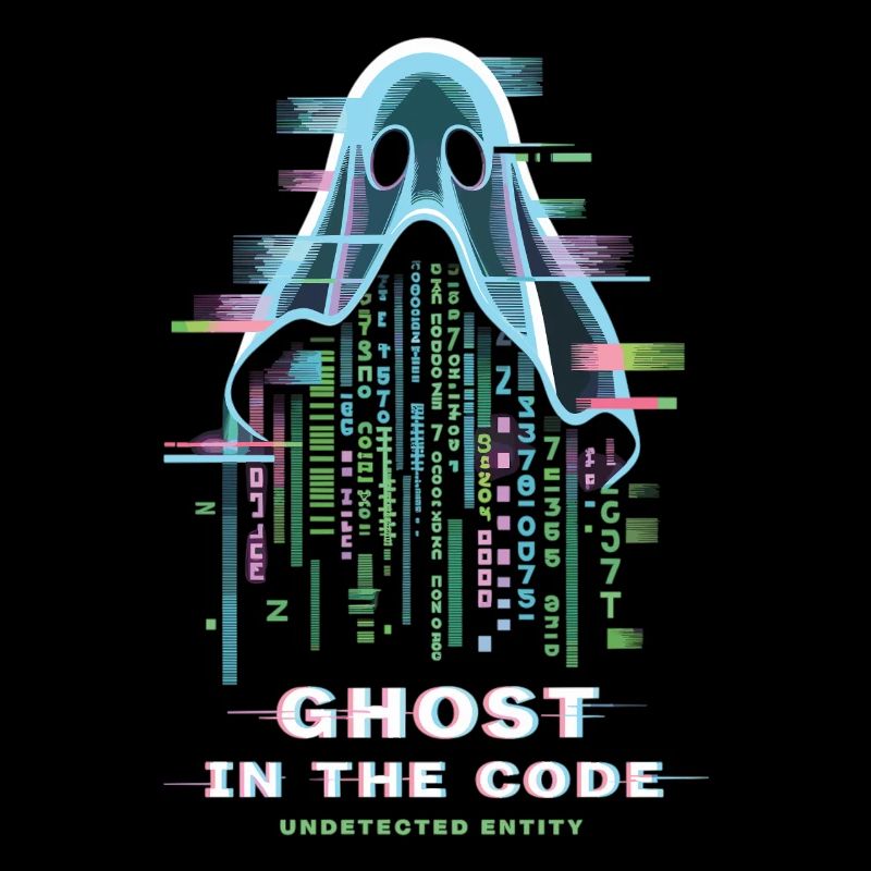 Ghost in the Code T-Shirt Hacker Geist Glitch
