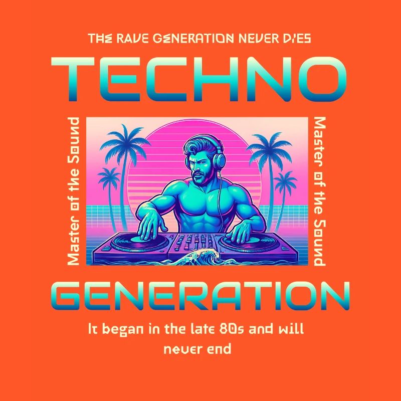 Techno Generation Rave DJ Synthwave Retro