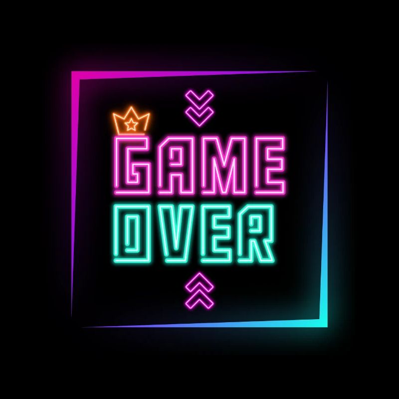 Neon Game Over Retro Print