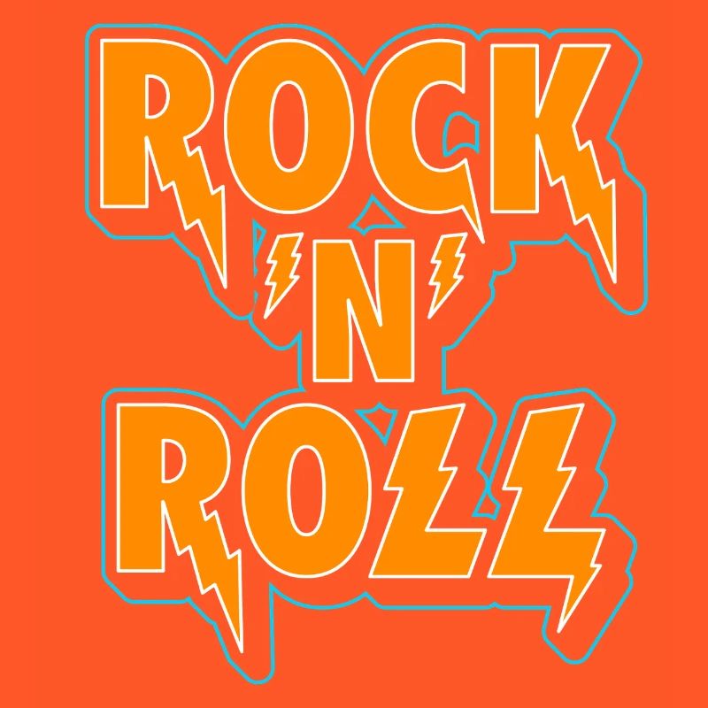 Rock 'n' Roll typografisches 3D-Logo