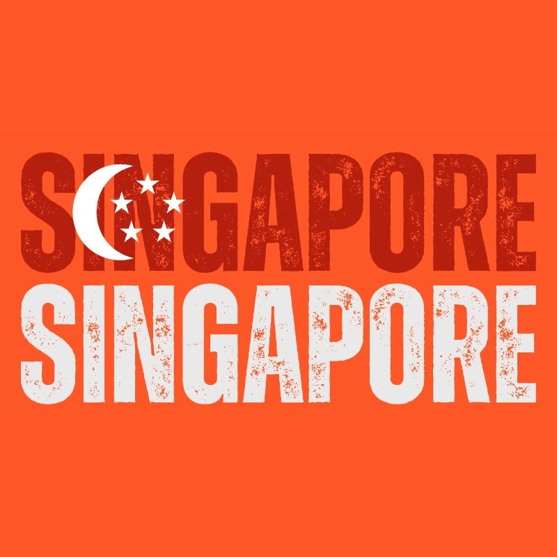 Drapeau de Singapour, j’aime Singapour