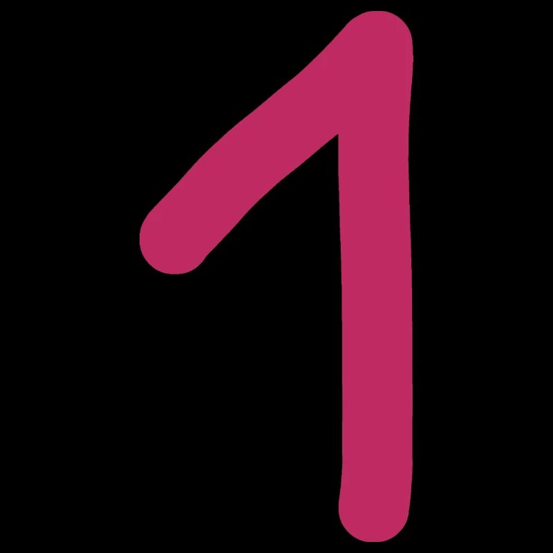 1 Nummer eins Zahl rosa rot Geburtstag