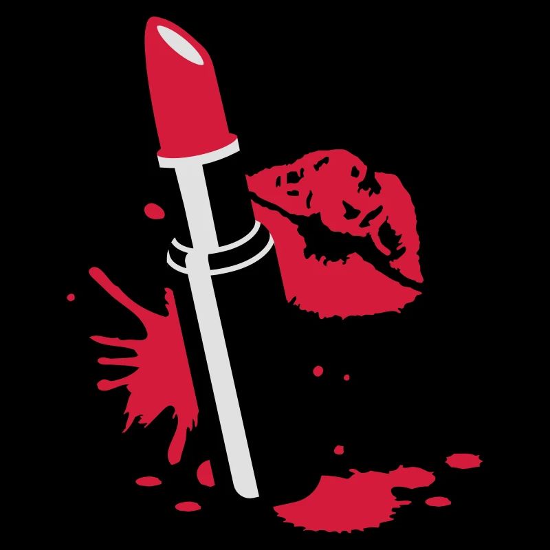 Rouge à lèvres avec des lèvres rouges
