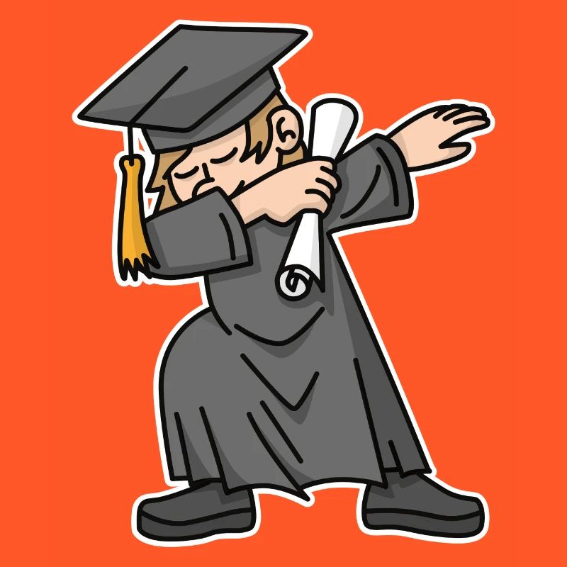 Junge Student dab dabbing Absolvent Schule