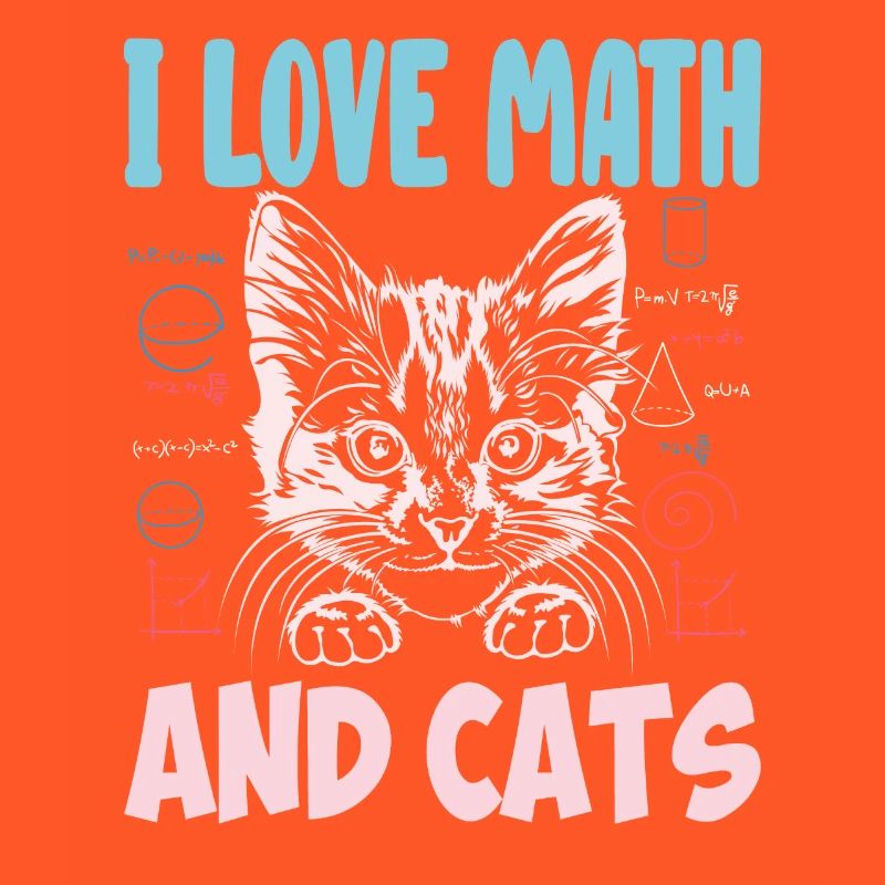 Math Kitty Cat I Love Math And Cats Math Teacher