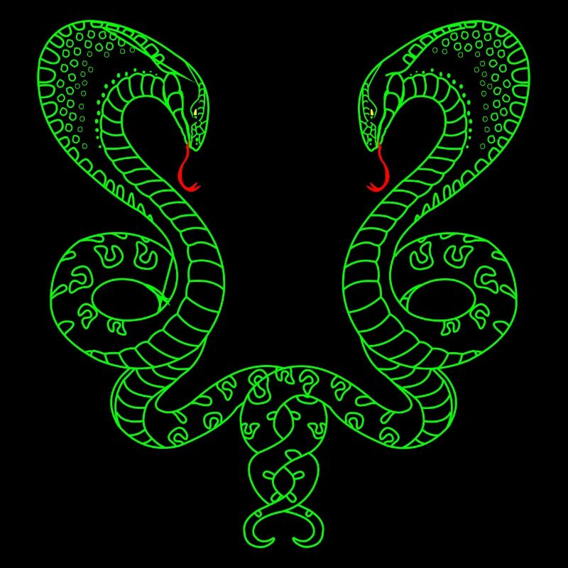 Two green snakes