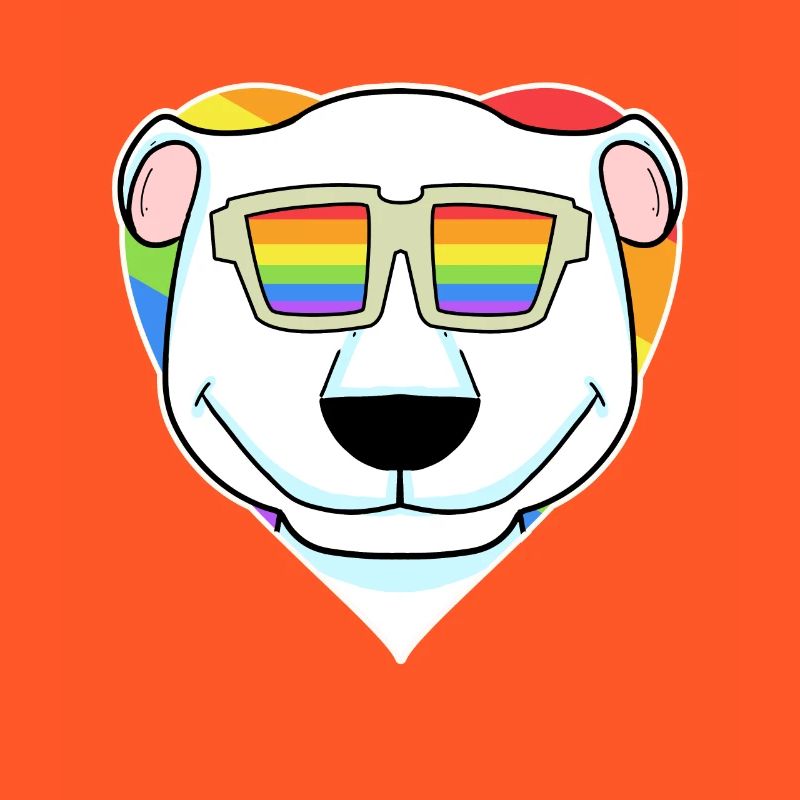 Regenbogen - Eisbär mit Brille