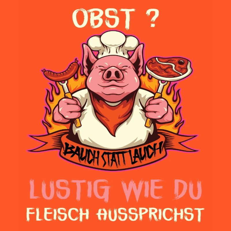 Witziges Schwein mit Fleischspruch