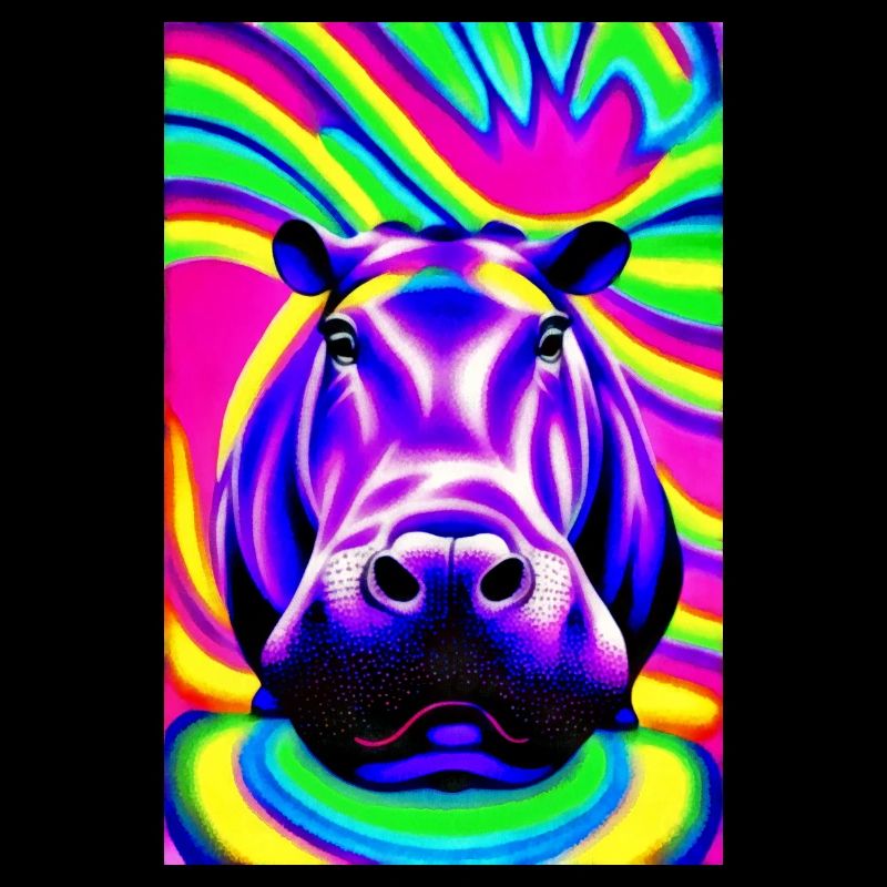 Hippo in Color Pop Art