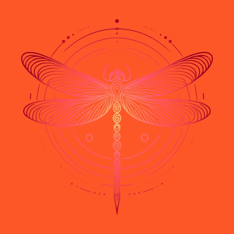 Dragonfly Spiral Patterns, Pink Gradient