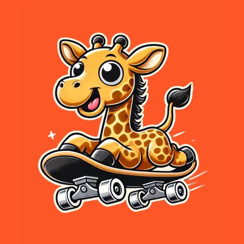 Giraffe Skateboarding