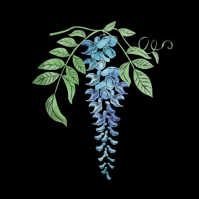 Wilde Blaue Wisteria Illustration