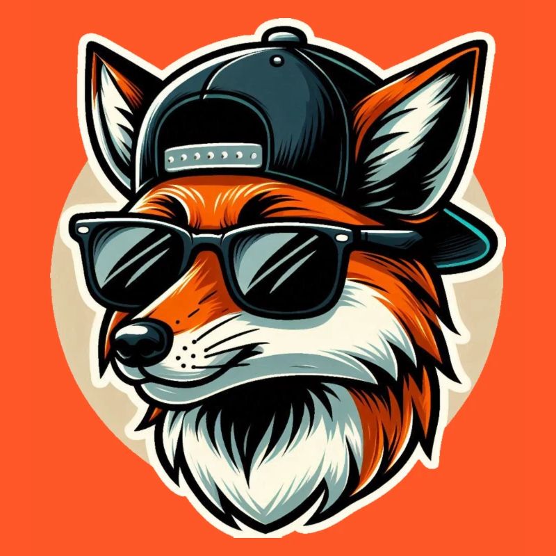 Fuchs mit Sonnenbrille und Cap