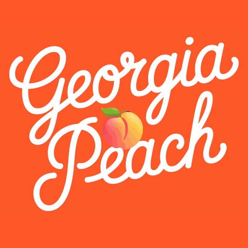 Georgia Peach Script Logo