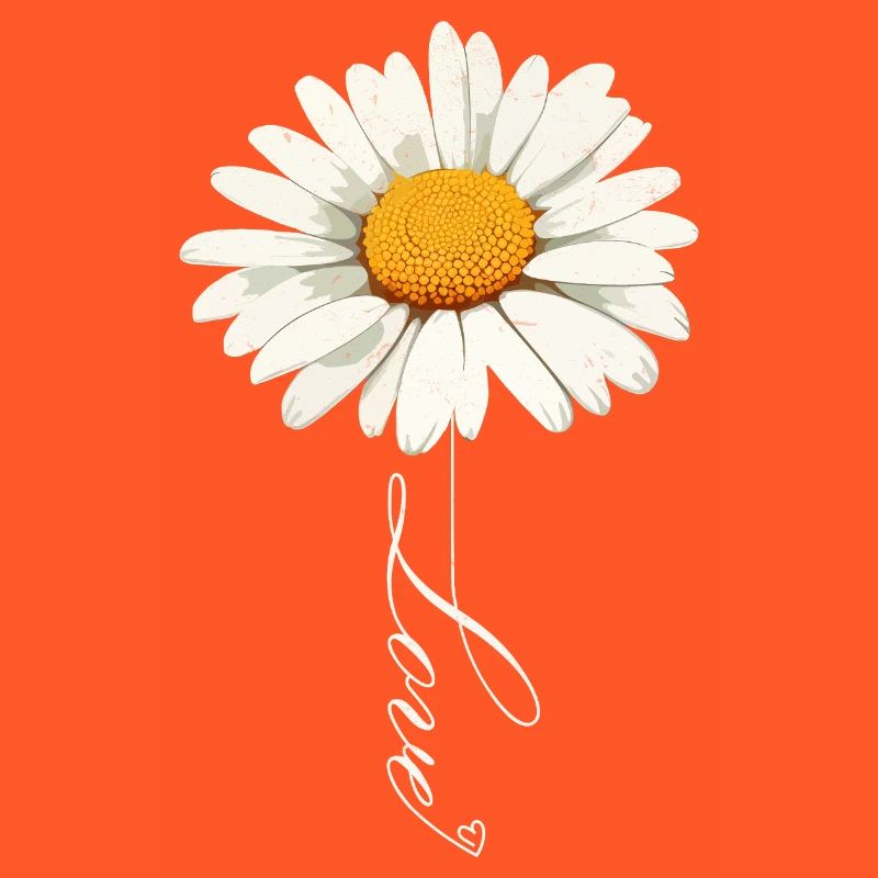 Gänseblümchenblume mit Liebe Skript