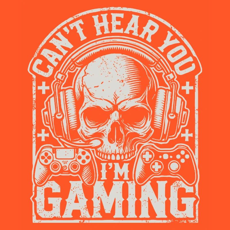 Gaming skull with headset and controllers