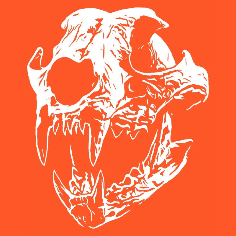 Smilodon skull with sharp teeth