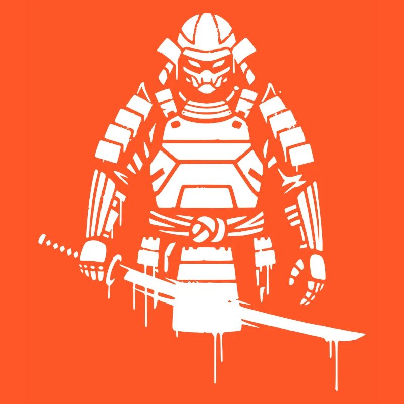 Shogun Samurai Armor Graffiti Vector