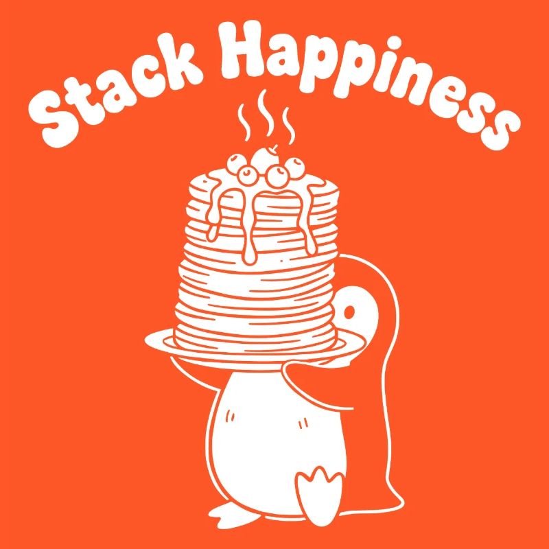 Pinguin Stackt Kuchenfreude