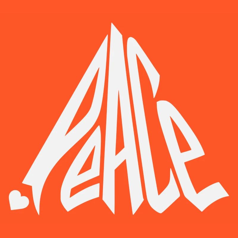 Peace Graffiti Herz Schriftzug