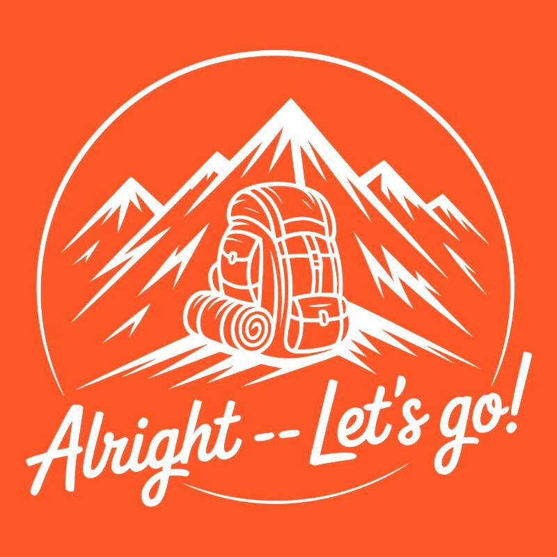 Mountain adventure with backpack