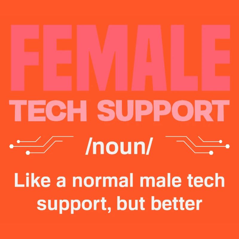 Tech Support Woman Definition IT Admin Computer
