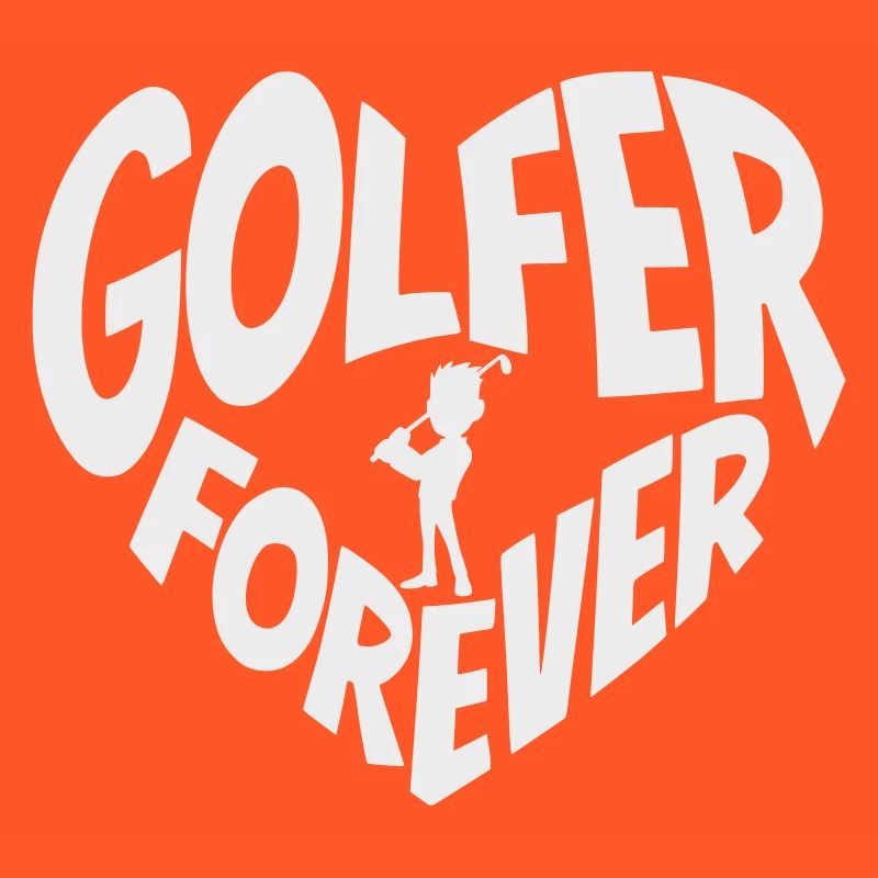 Golfer Forever Herz mit Golfspieler