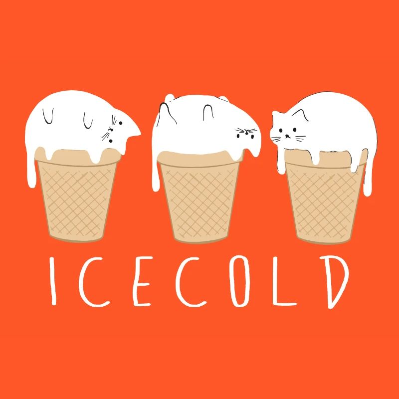 Glace Glacée Chat Drôle de Chat Bébé Glace