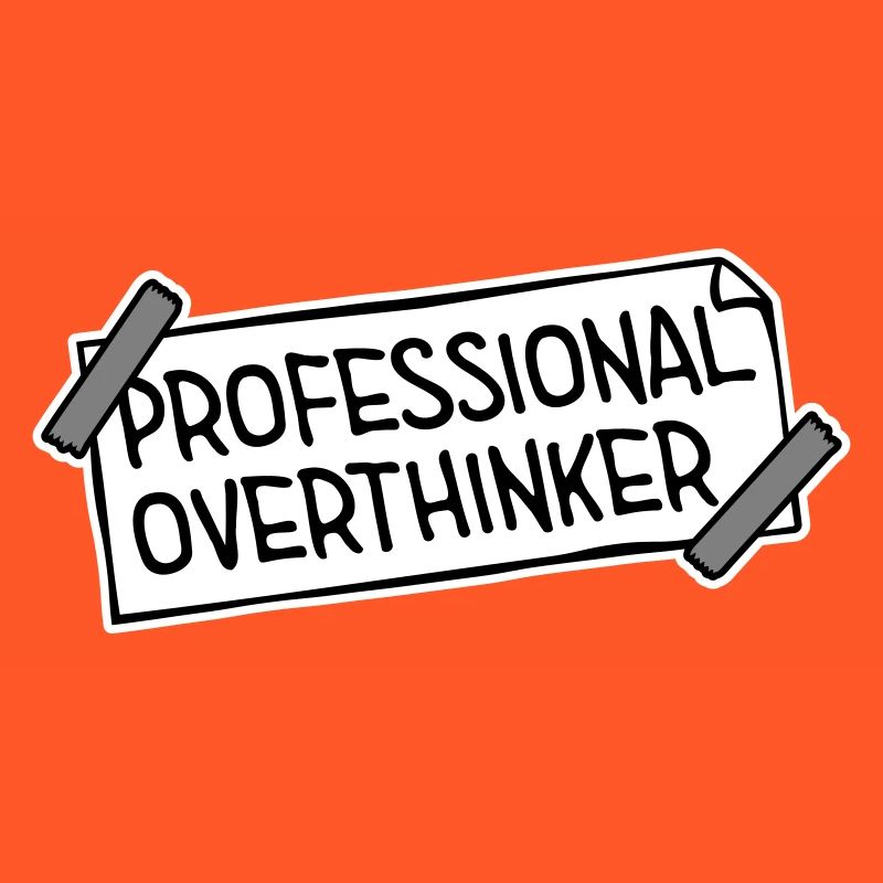 Professional Overthinker Funny Brooding Anxiety Logo