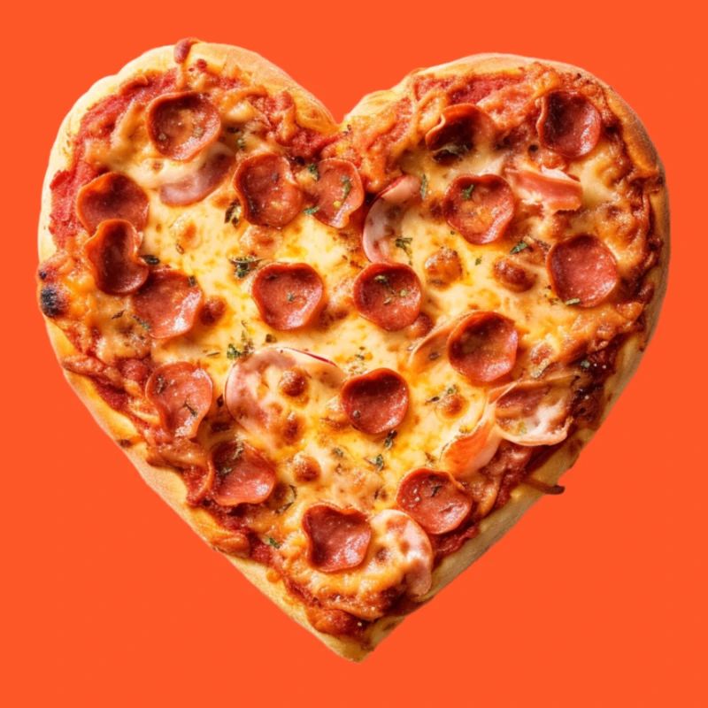 Heart Pepperoni Pizza Pattern