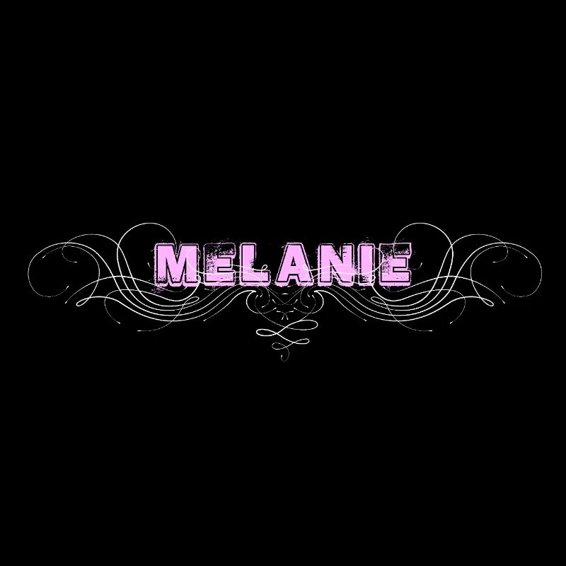 Lettrage MELANIE avec lignes décoratives