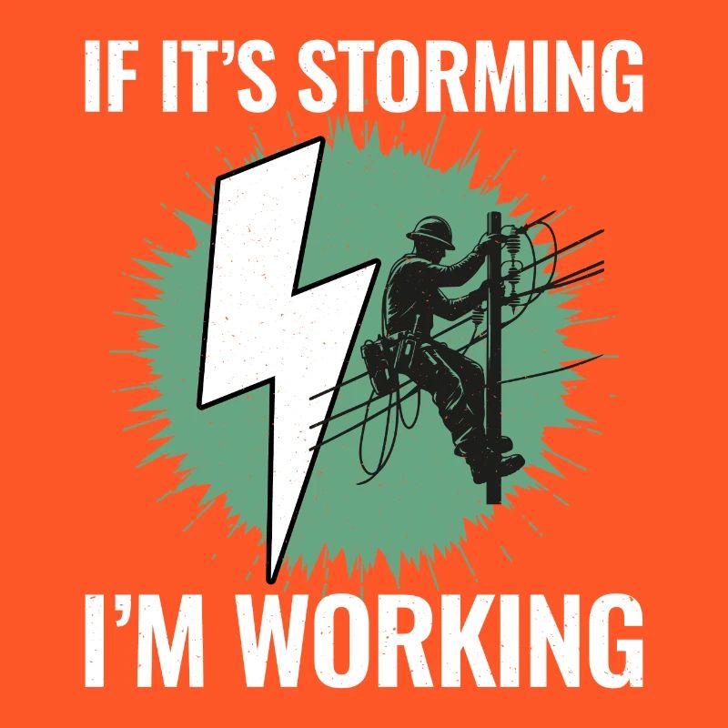 Lineman Storm Work Brave Dedicated Hero