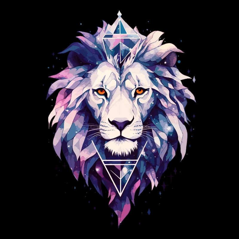 Lion Lion Head Cosmic Galaxy Universe Art