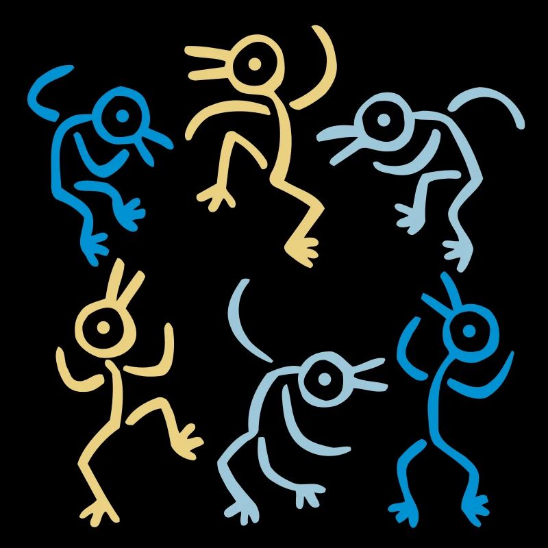 Hommes-Oiseaux qui dansent 3 Couleurs par Cheerful
