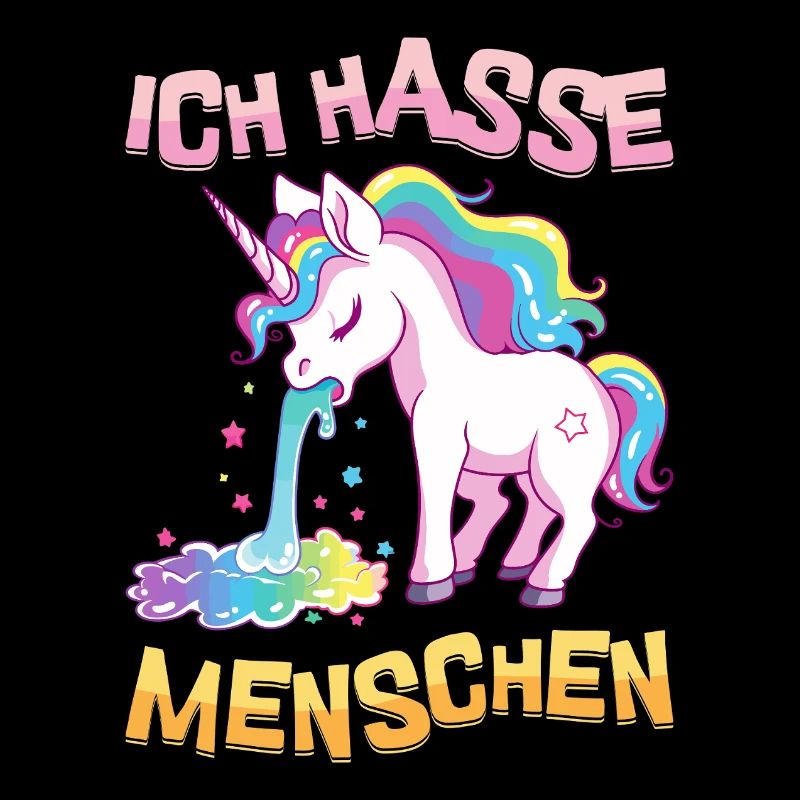 Ich Hasse Menschen Einhorn Kotzt Regenbogen Lustig