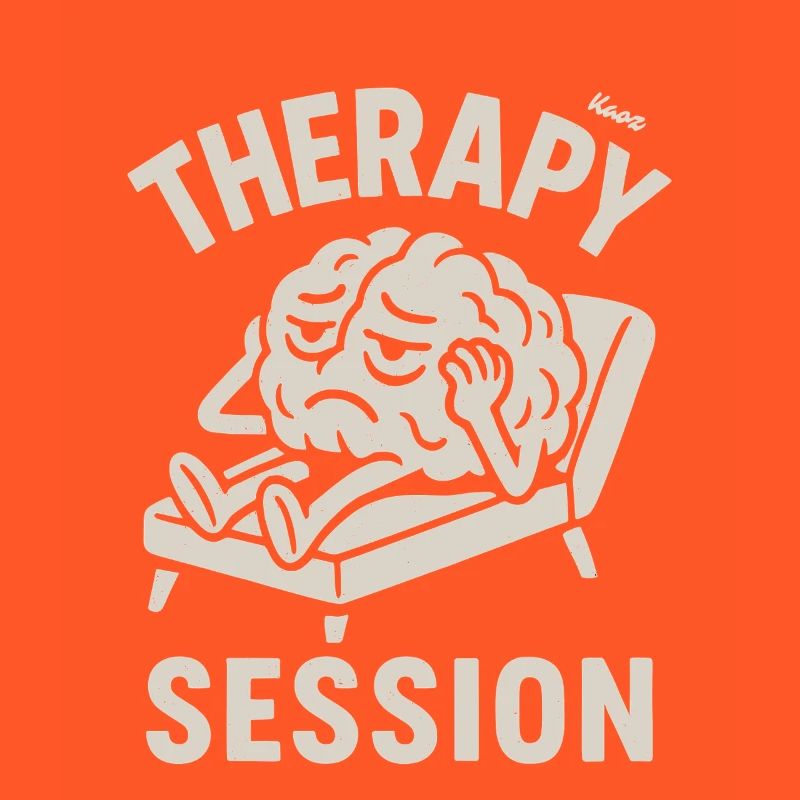 Brain with headache in therapy session