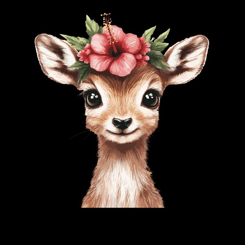 Cerf avec fleur