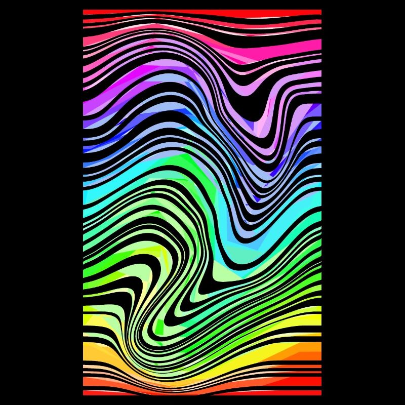 Zebra Muster Neon Regenbogen LSD Trip verballert